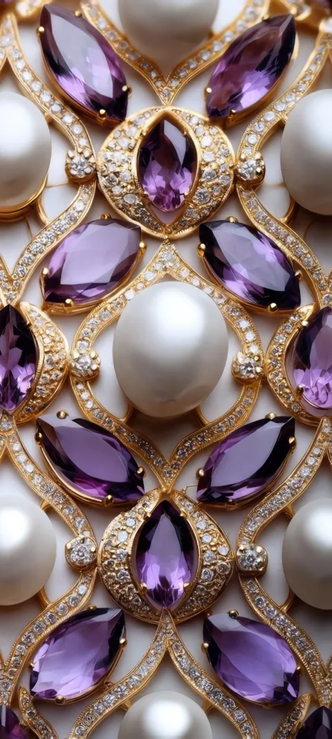 Amethyst Elegance — Gold wallpaper for iPhone and Android by ScreenLux