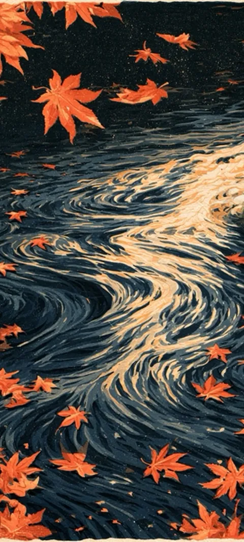 Autumn River Flow — Fall wallpaper for iPhone and Android by ScreenLux