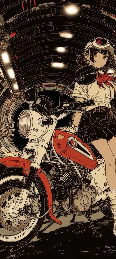 Biker Anime — Anime wallpaper for iPhone and Android by ScreenLux