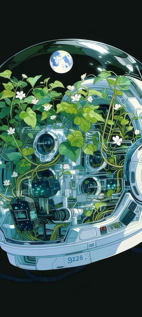 Bio-Helmet Bloom — Fall wallpaper for iPhone and Android by ScreenLux