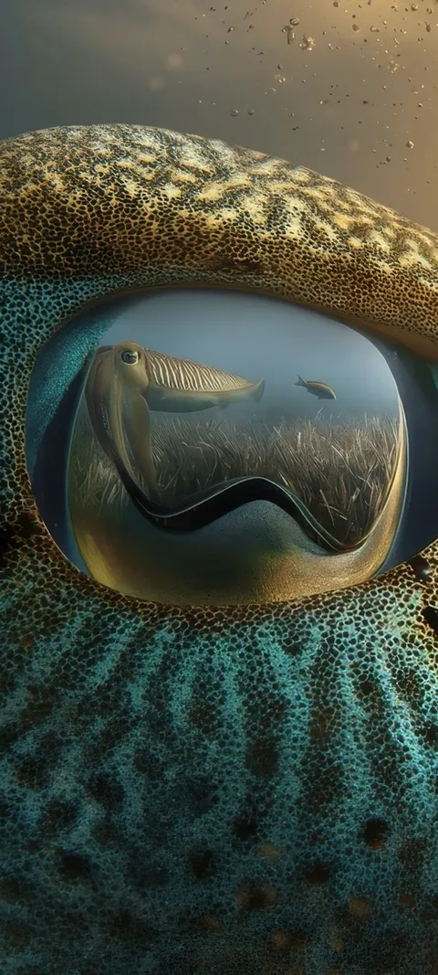Cuttlefish Gaze — Gold wallpaper for iPhone and Android by ScreenLux
