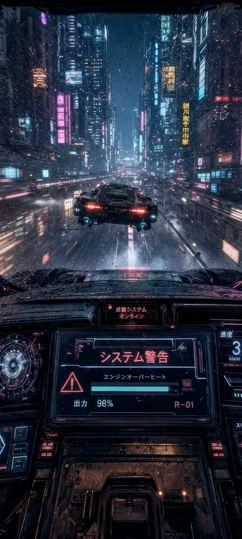 Cyberpunk Drive — Neon wallpaper for iPhone and Android by ScreenLux