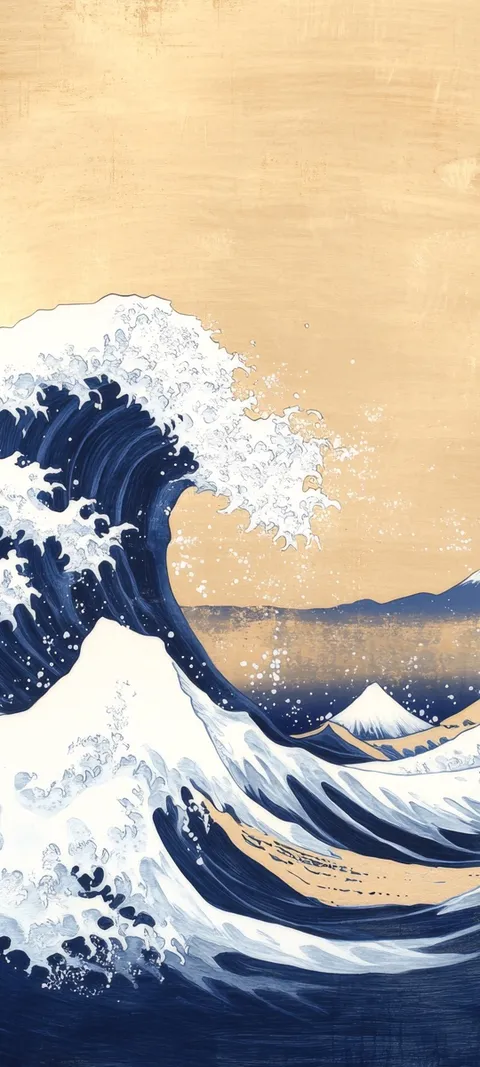 Great Wave — Summer wallpaper for iPhone and Android by ScreenLux