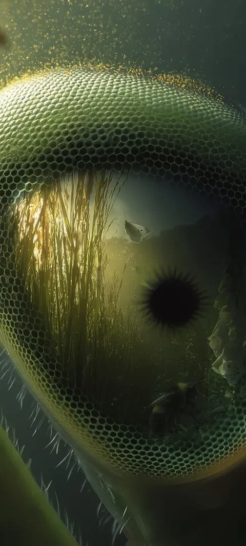Insect Eye — Gold wallpaper for iPhone and Android by ScreenLux