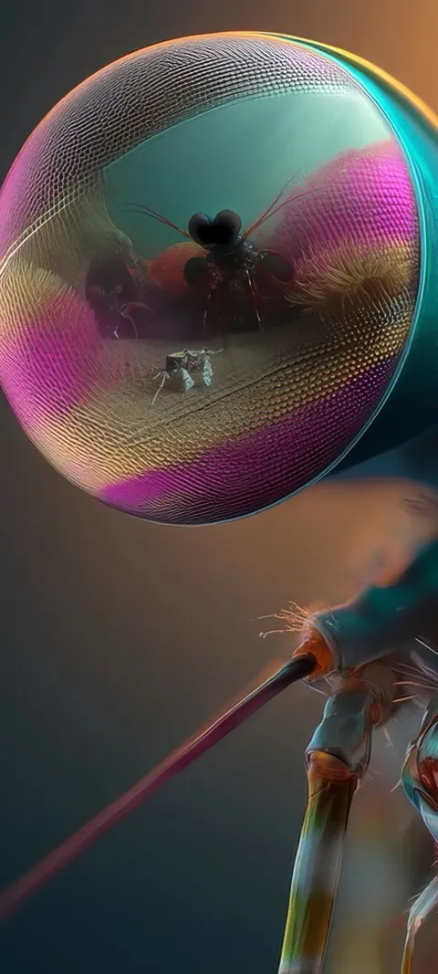 Insect Gaze — Gold wallpaper for iPhone and Android by ScreenLux