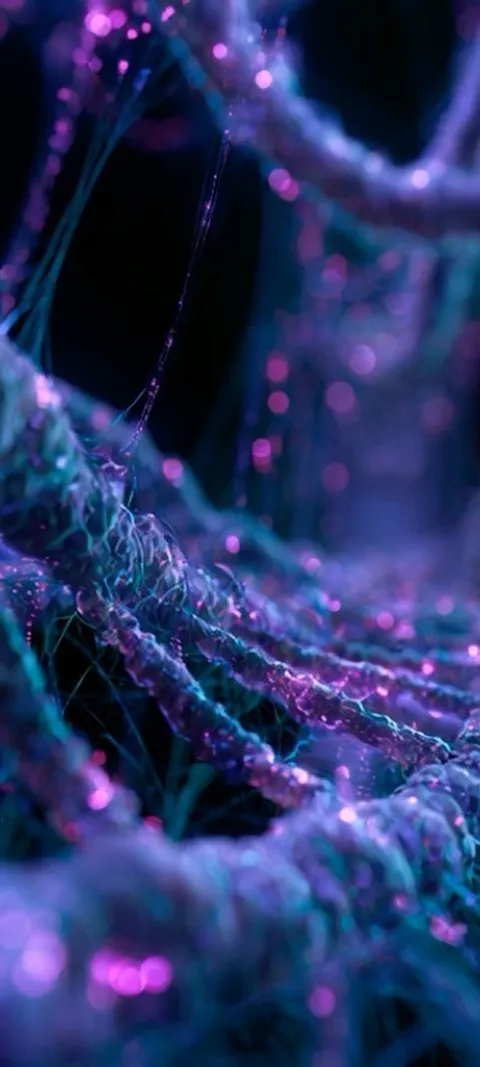 Neon Bioluminescent Strands — Android live wallpaper for iPhone and Android by ScreenLux