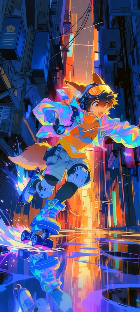 Neon Glide — Neon wallpaper for iPhone and Android by ScreenLux
