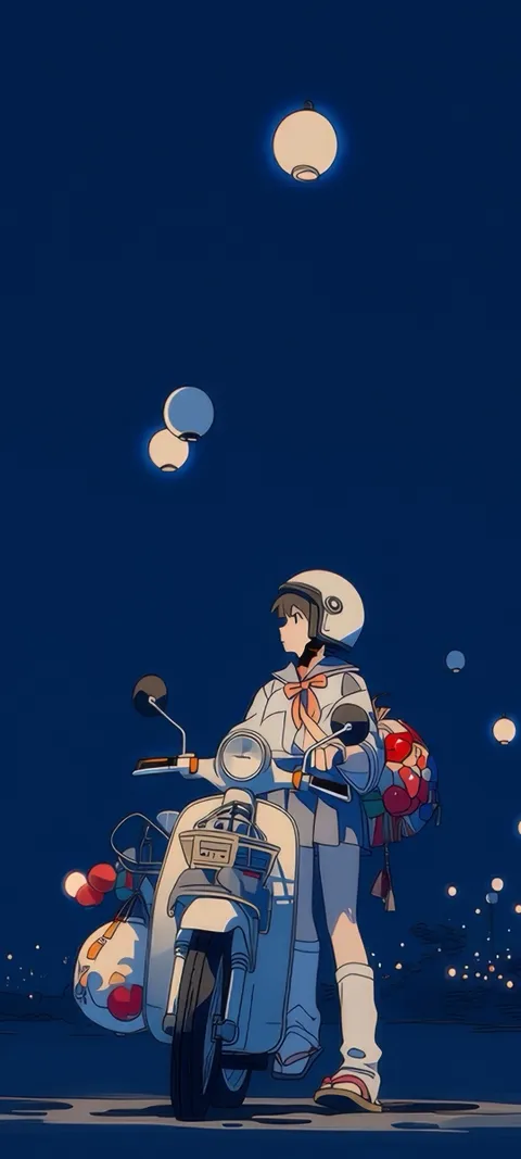 Night Delivery — Cute & Kawaii wallpaper for iPhone and Android by ScreenLux