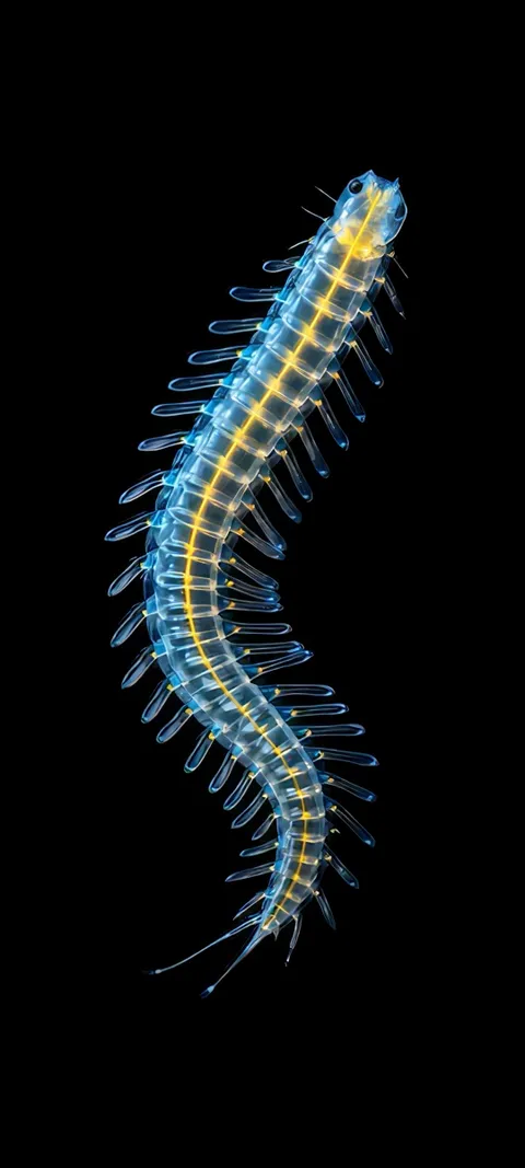Ocean Centipede — Gold wallpaper for iPhone and Android by ScreenLux