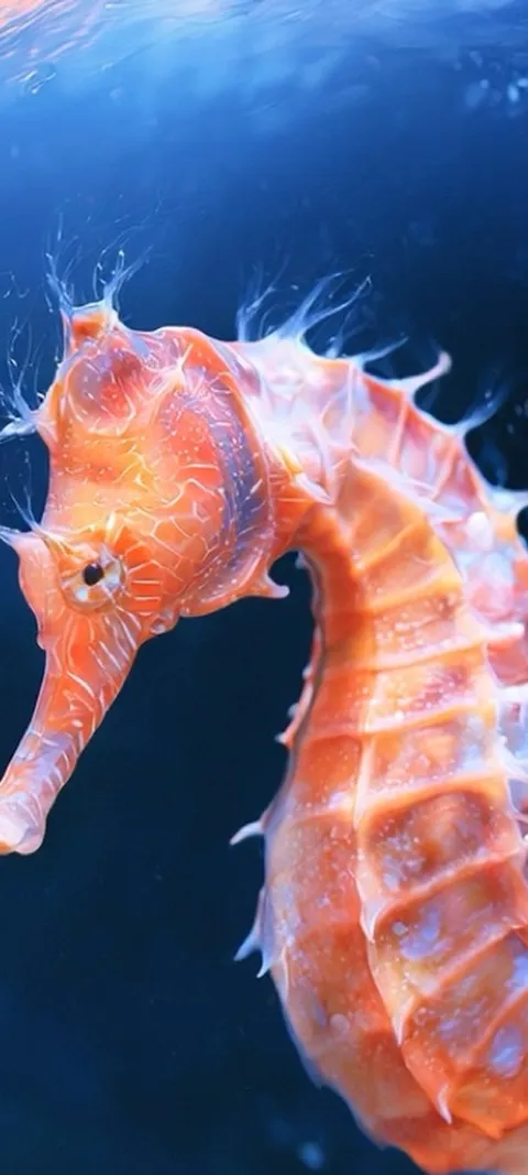 Orange Seahorse Underwater — Android live wallpaper for iPhone and Android by ScreenLux