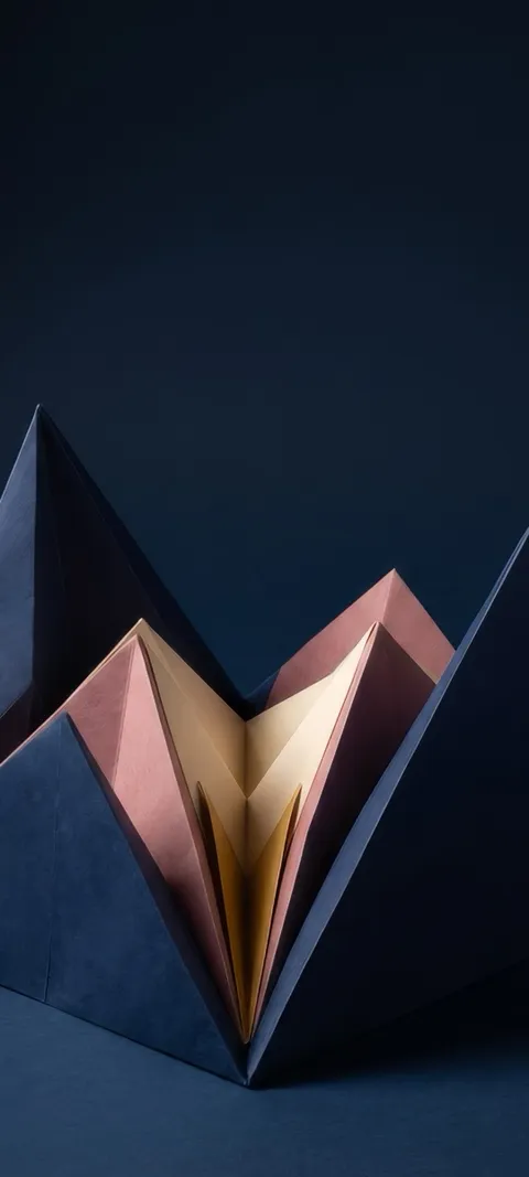 Origami Time Display — Art wallpaper for iPhone and Android by ScreenLux