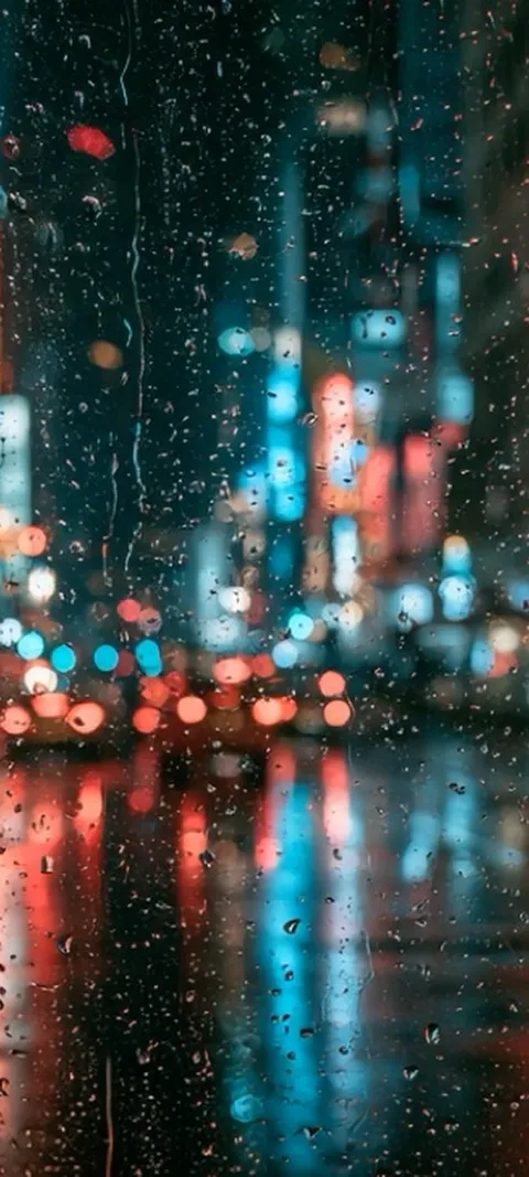 Rainy City Lights — Live live wallpaper for iPhone and Android by ScreenLux