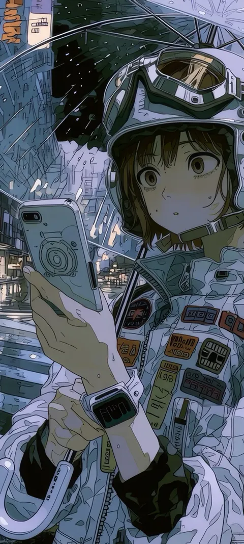Rainy Pilot — Space wallpaper for iPhone and Android by ScreenLux