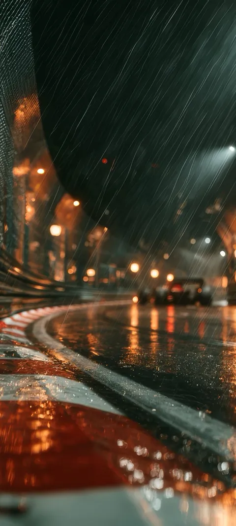 Rainy Race Track — City wallpaper for iPhone and Android by ScreenLux