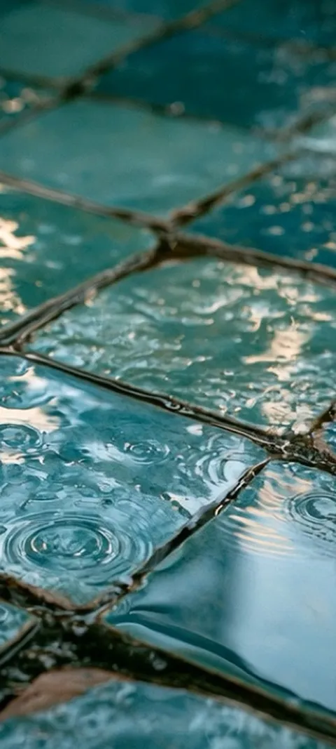 Rainy Teal Tiles — Android live wallpaper for iPhone and Android by ScreenLux
