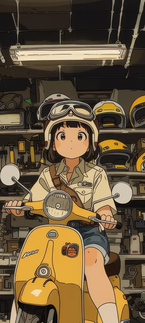 Scootin Girl — Easter wallpaper for iPhone and Android by ScreenLux