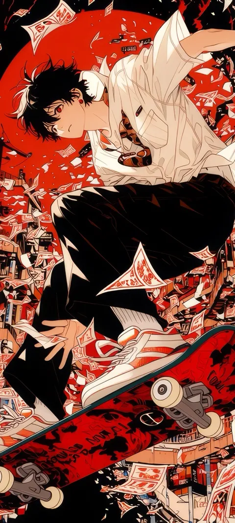 Skateboard Anime — Anime wallpaper for iPhone and Android by ScreenLux
