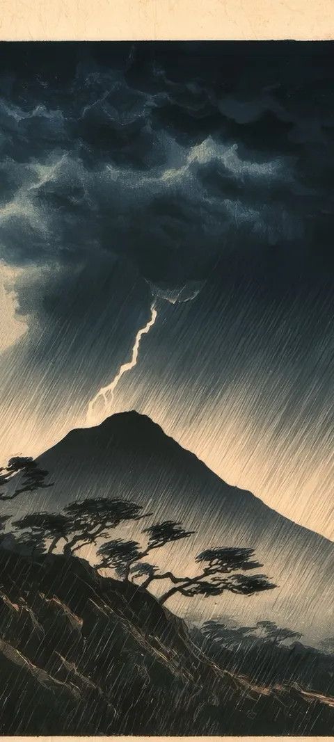 Stormy Mountain Lightning — Nature wallpaper for iPhone and Android by ScreenLux