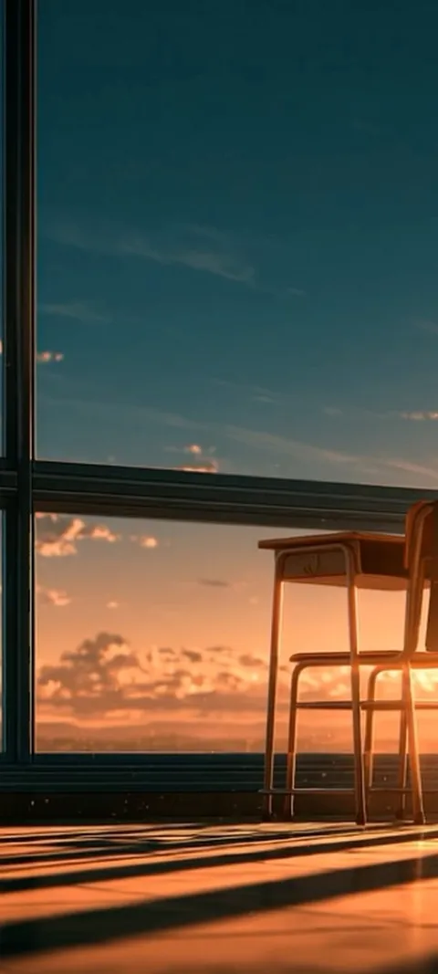 Sunset Classroom Glow — Fall live wallpaper for iPhone and Android by ScreenLux