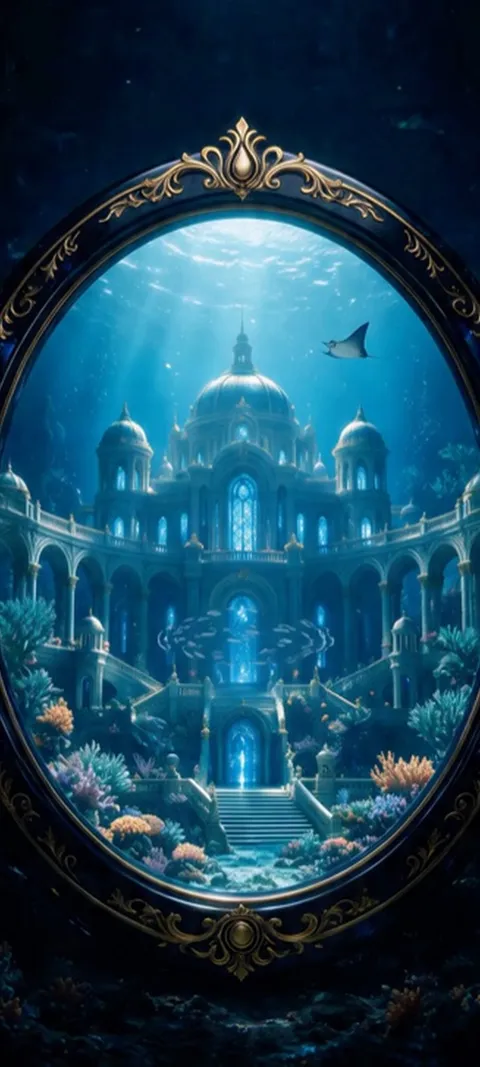Underwater Palace Mirror — iPad live wallpaper for iPhone and Android by ScreenLux