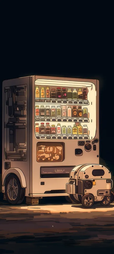 Vending Robot — Cute & Kawaii wallpaper for iPhone and Android by ScreenLux