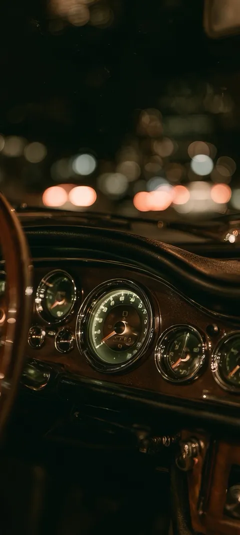 Vintage Car Dashboard — Retro wallpaper for iPhone and Android by ScreenLux