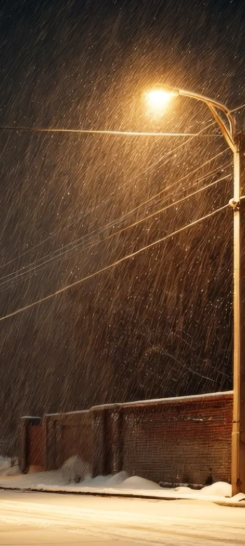 Winter Streetlight — Winter wallpaper for iPhone and Android by ScreenLux
